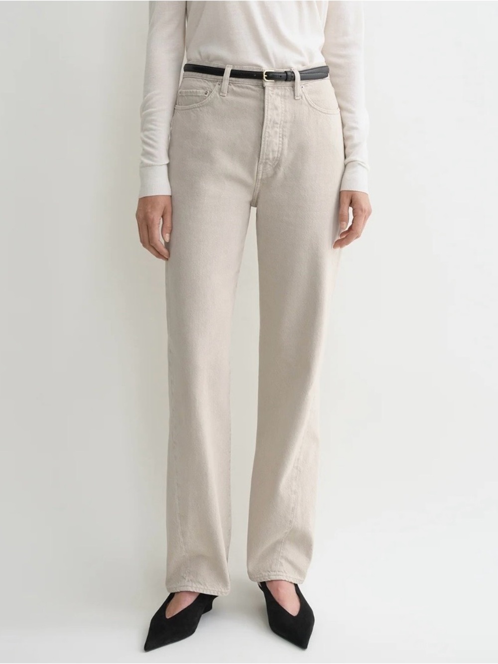 Toteme Twisted Seam Denim Full Length 27/30 Smoke Grey Straight Leg Relaxed Fit